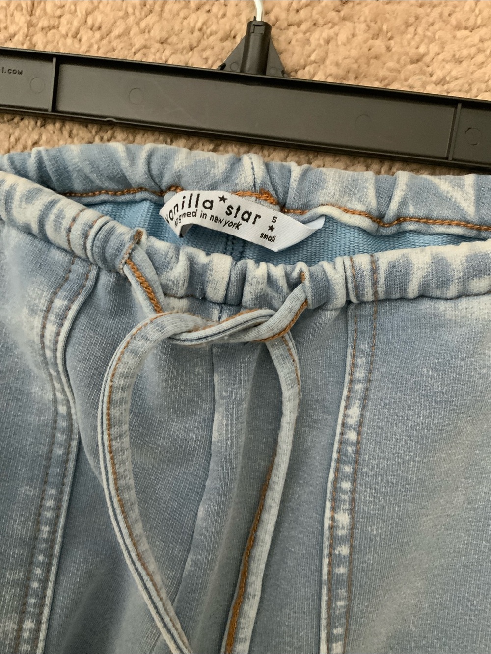 Vanilla Star Light Blue Washed Cargo Jogger Pants - Picture 2 of 8